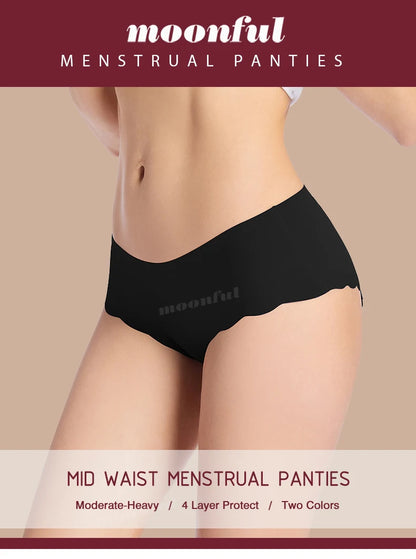Seamless Period Underwear Menstrual Cycle Absorbent Underwear for Women Heavy Flow Leak Proof Menstrual Panties for Menstruation.