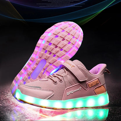 Children's Casual Shoes LED USB Charging Luminous Glowing Sneakers for Boys Girls Led Sneakers with Luminous Sole Lighted Shoe C.