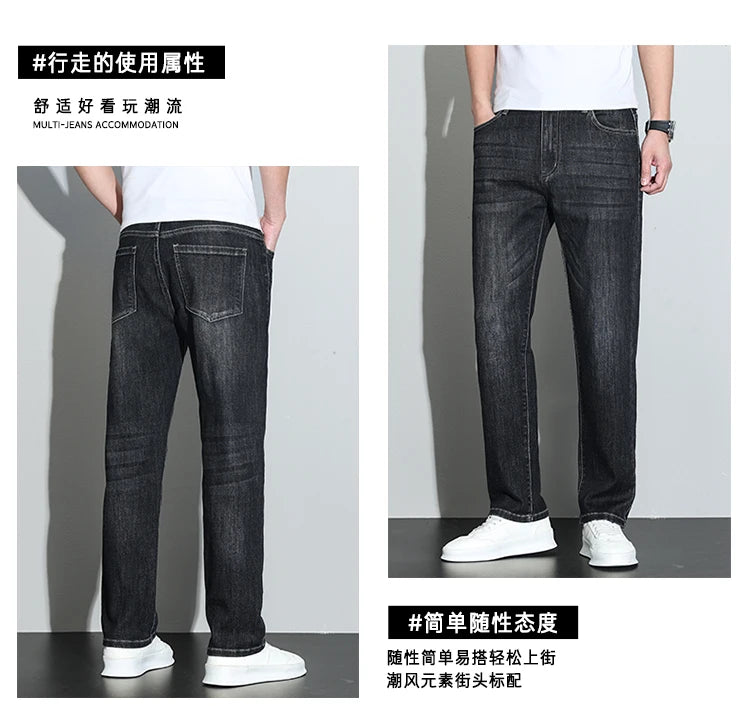 190 cm 200 cm hohe Jeans für Herren, gerade, normale Passform, Denim-Hose, männlich, Teeneeger, Stretch, extra lang, Länge 110, 115 cm, 120 cm, verlängert.