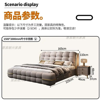 Kopfteil-Aufbewahrungsbetten, gepolstert, minimalistische Doppelbett-Schlafbetten, luxuriös, einzigartig, Muebles Para Dormitorio, Möbelzubehör