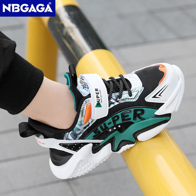 Sport Kids Leather Sneakers Four Season Boys Casual Shoes Non Slip Children Fashion School Walking Running Shoes Size 28-39.