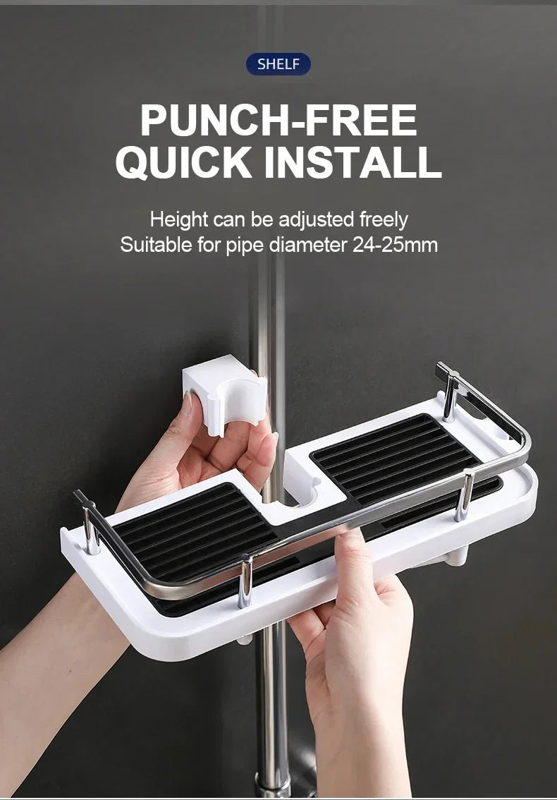 Dusche Lagerung Halter Bad Regal Pole Regale Shampoo Tablett Stehen Kein Bohren Hebe Stange Dusche Kopf Halter Rack Organizer