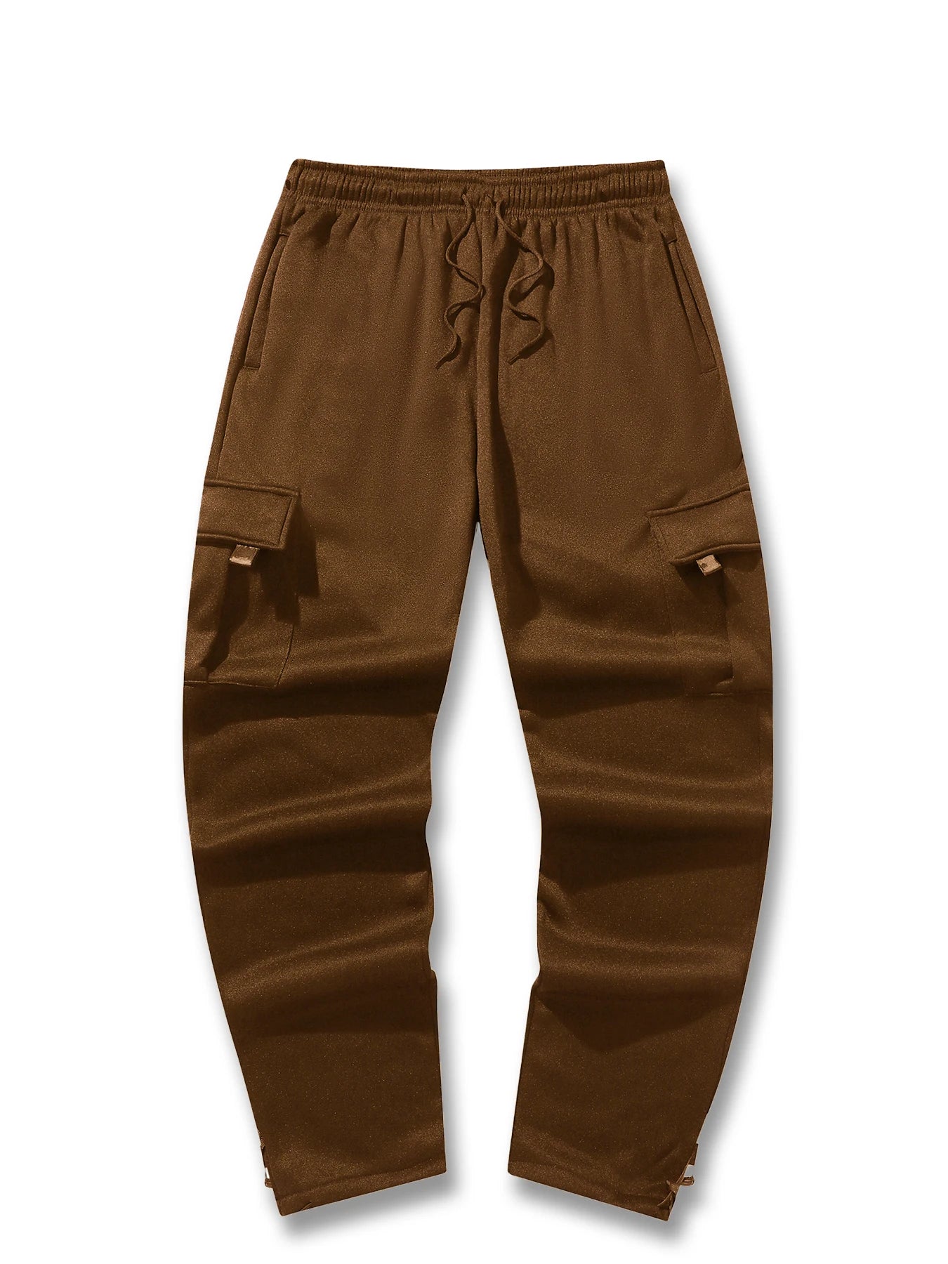 Mens Sweatpants Straight Fit Casual Pants Autumn Winter Men Running Jogger Sports Gym Trousers Solid Color Multi-pocket Pants.