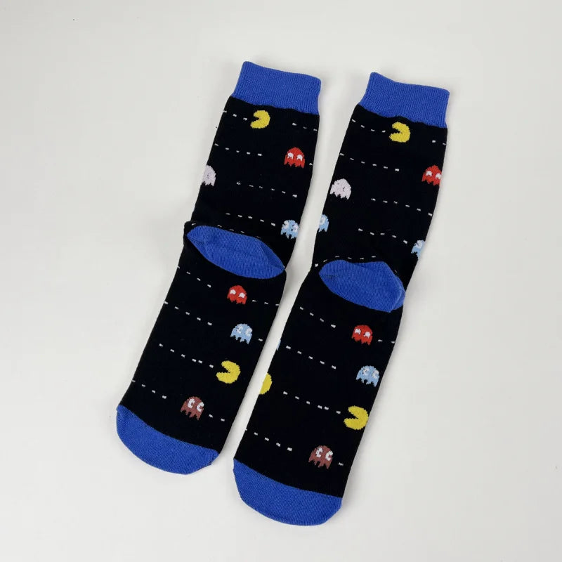 1 Pair Unisex Old School Game Sock Trendy Fashionable Suit In All Seasons For Daily Street.