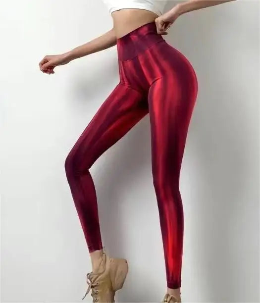 New Women Tie dye High Waist Legging Push Up Scrunch Gym Sports Yoga Pants Elastic Soft Tights Workout Booty Leggins Nylon