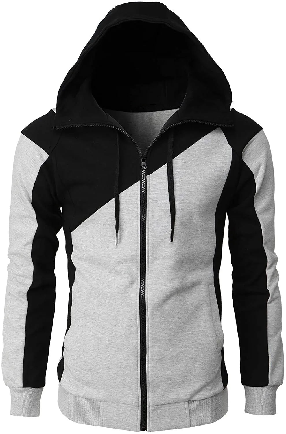 High quality Fashion Zip Hoodies Men Retro Harajuku Solid color Jacket High Street Zip Up Hoodie Casual Loose Sweatshirt Clothes.