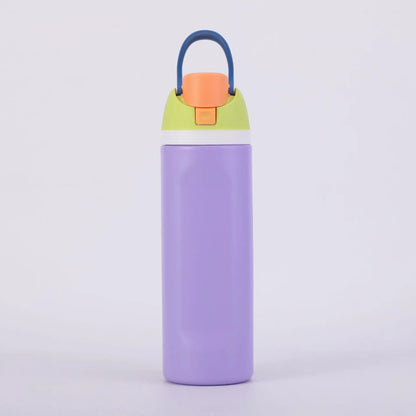 16/19/24/32OZ New 304 Stainless Steel Fitness Cup with Handle, Macaron Colored Insulated Bottle Large Capacity Straw Fruit Cup.