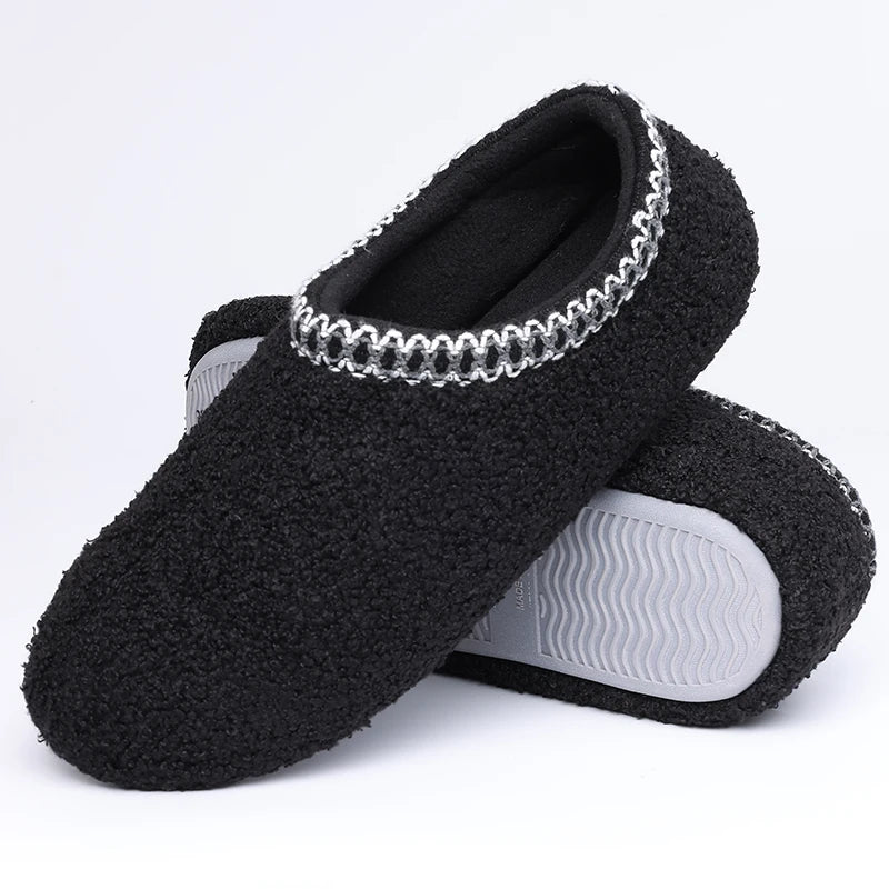 Comwarm Women's Fur Indoor Slippers Polar Fleece Flat Shoes Winter Fuzzy Slippers For Ladies Warm Cozy Shearling House Slippers.