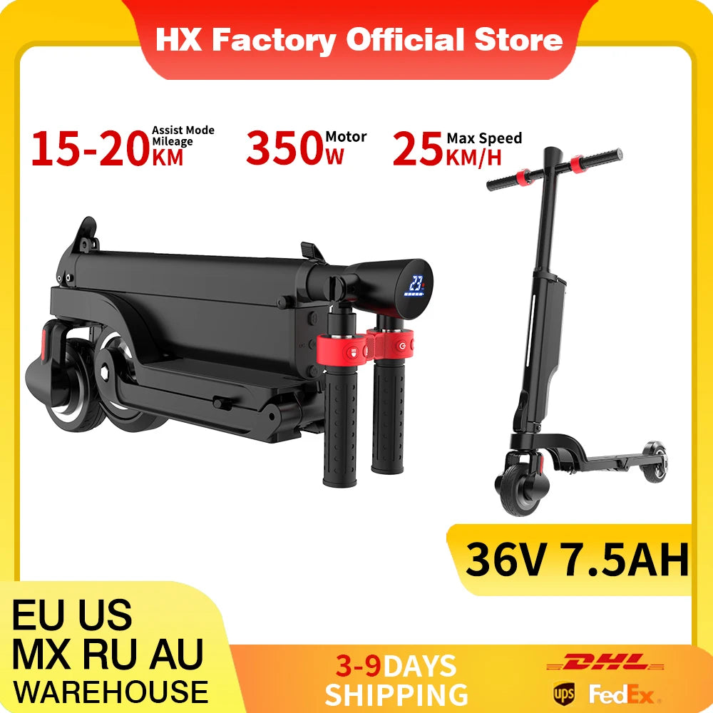 HX Foldable Electric scooter 7.5A 350W 25KM/H electric scooters 36V EScooters 5.5 Inch E Scooter For Adults.