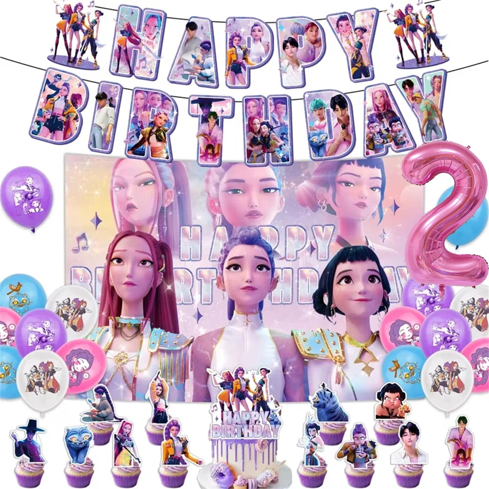 Neue Kpop Dämon Jäger Thema Einweg Geschirr Set Party Liefert Huntrix Saga Jungen Kuchen Topings Geburtstag Party Dekoration