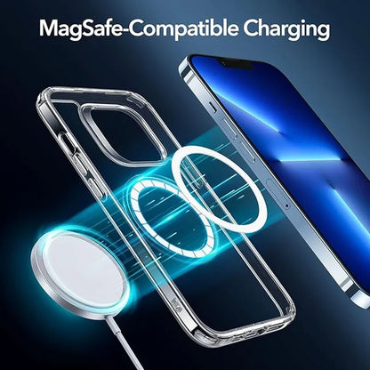 Original Magnetic Transparent Phone Case for Magsafe for iPhone 17 16 15 14 Plus 13 12 11 Pro Max Wireless Charge Back Cover.