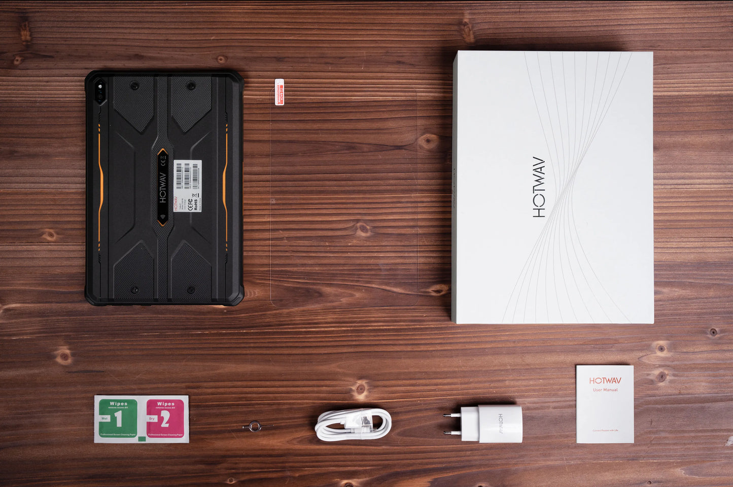 Rugged Tablet HOTWAV R8, 12 (4+8) Go + 128Go, 10.1'', 5MP Front + 13MP Rear Cameras, Android 14.0, 10800mAh Battery, Dual SIM, GPS, 4G