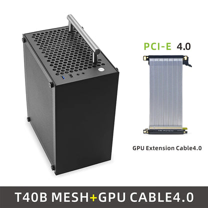 METALFISH T40 Mini ITX Black Case 7L Gaming Computer Chassis Compact transparent PC Support SFX PSU/70mm Cooler/206mm GPU