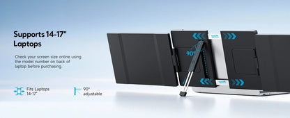 Dopesplay 14.1 inch Triple Screen Extender for Laptops 1200P FHD IPS Type-C Dual Portable Monitor For Macbook Chrome Up to 17.3.