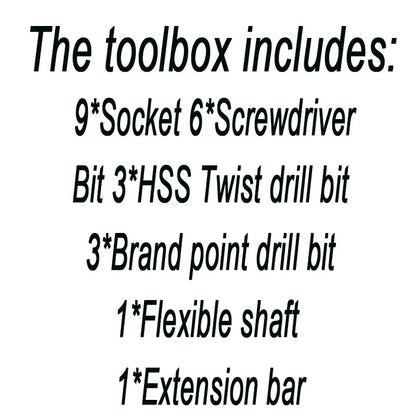 1 oder 2 Batterien Lithium-Bohrmaschine Elektroschrauber Handbohrmaschine Elektrowerkzeug-Set Multifunktionale Zubehörbox