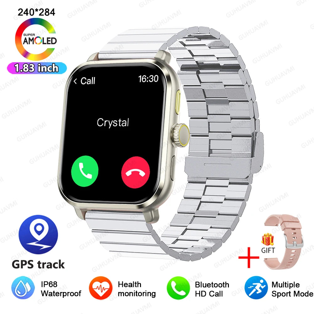 Smart Watch Women Man 1.85" HD Screen GPS Sport trajectory Heart Rate Health Watches Blood oxygen Men Smartwatch For Android IOS