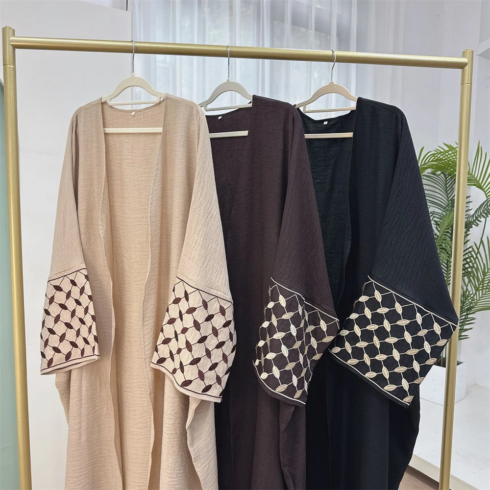 Open Muslim Kimono Abaya Dubai Elegant Kaftan Modest Dress Abayas For Women Islam Caftan Marocain Robe Arabe Femme Musulmane.