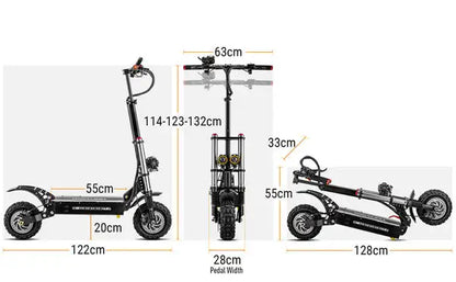 TEEWING S3 Adult Electric Scooter 3000W*2 Dual-Motor E-Scooter 60V38AH Battery 11" Off-RoadTires Foldable EScooter.