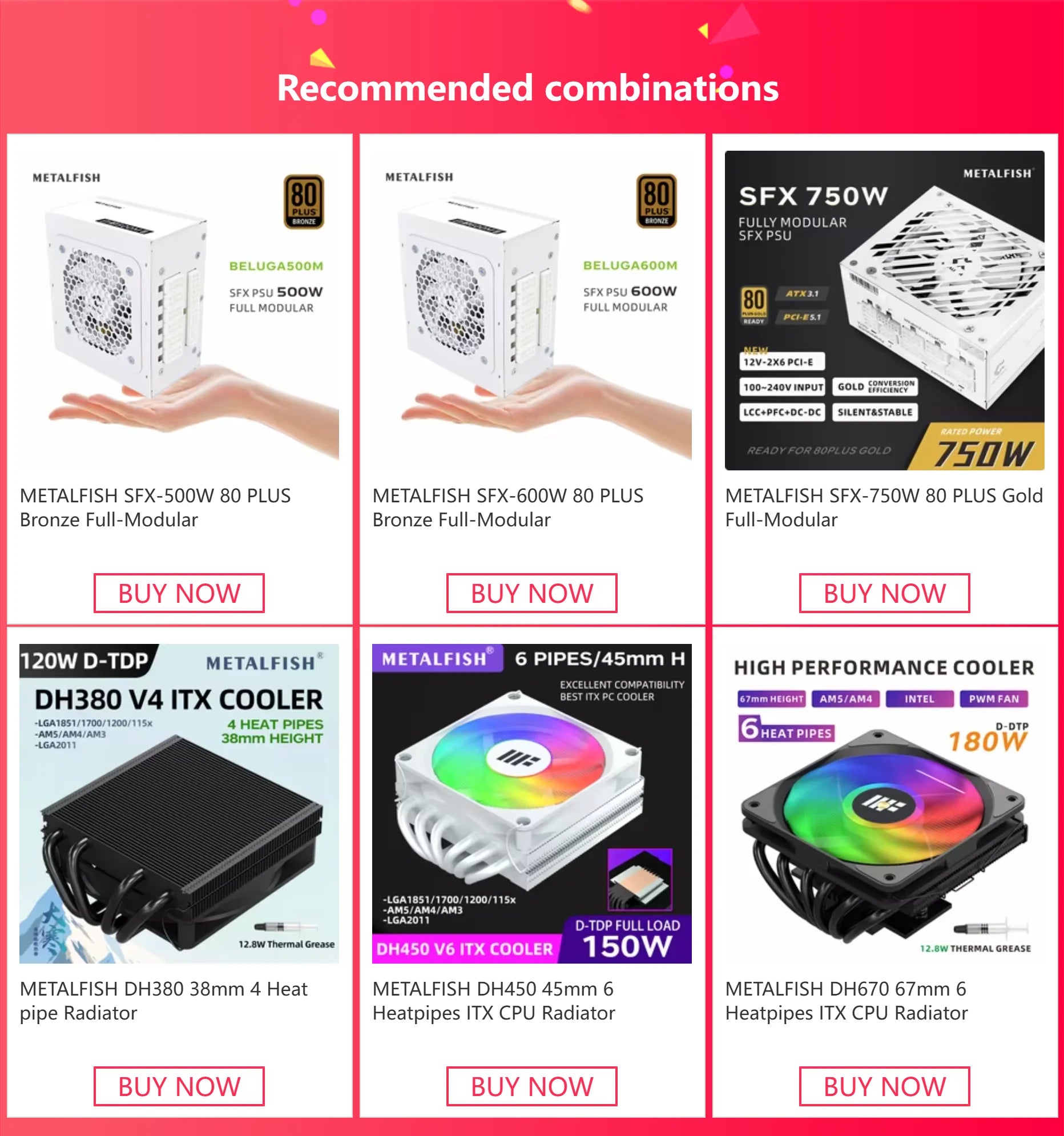 METALFISH T40 Mini ITX Black Case 7L Gaming Computer Chassis Compact transparent PC Support SFX PSU/70mm Cooler With Handle.