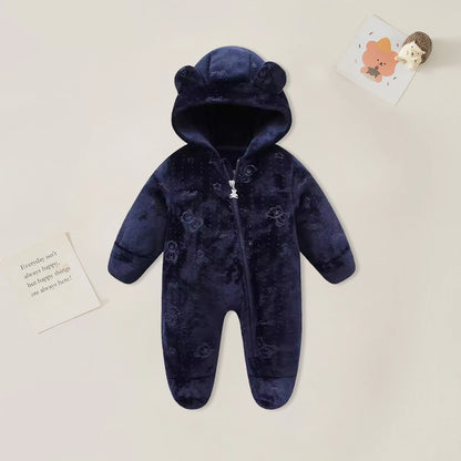 AYNIGIELL 0-12M Cartoon Neugeborenen Body Warme RompersSoft Neugeborenen Baby Kleidung Flanell Herbst Winter Baby Jungen Mädchen Overall.