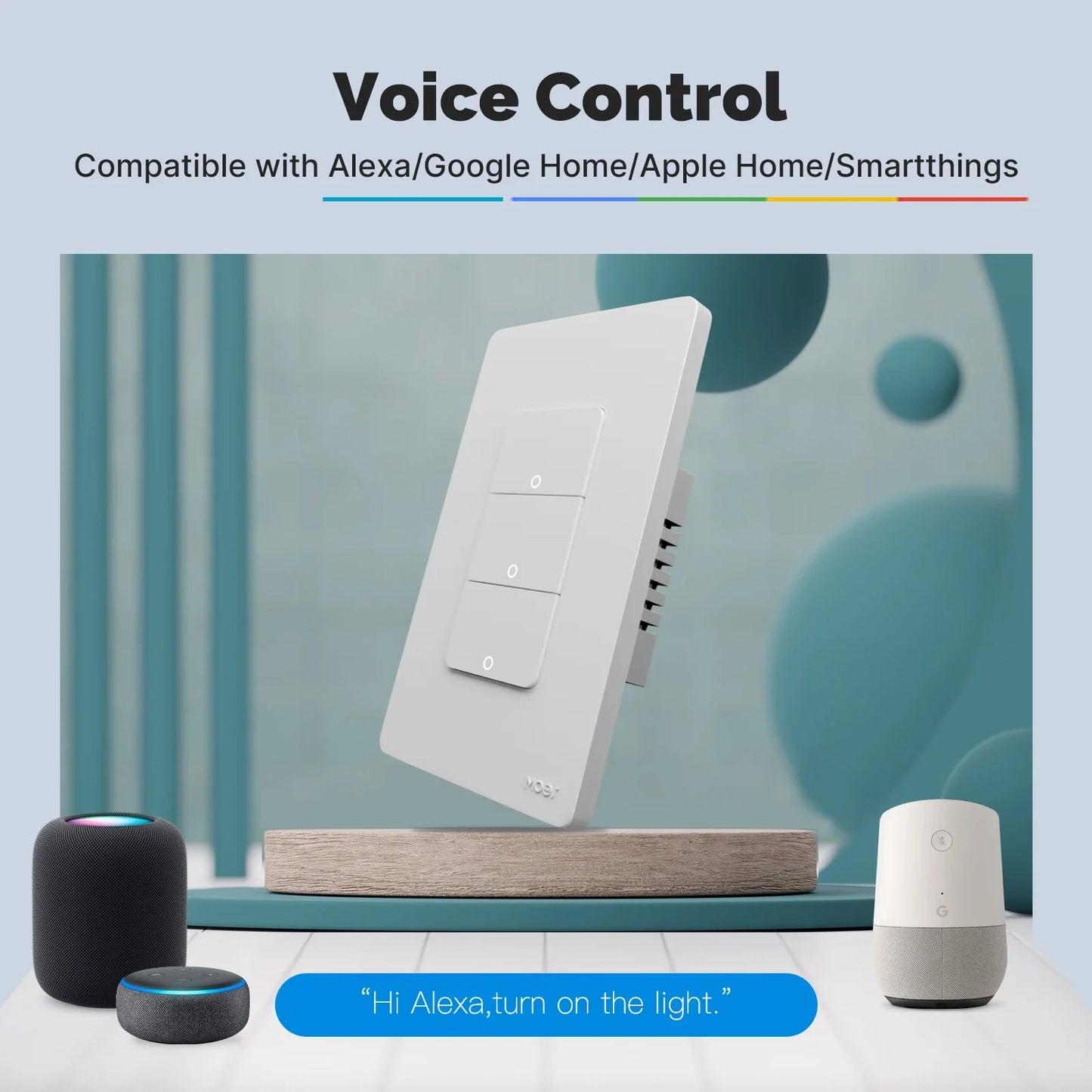 MOES Tuya Matter WiFi Smart Light Button Switch App-Steuerung Neutralleiter erforderlich Erdungsdesign Alexa Google Home Apple Home.