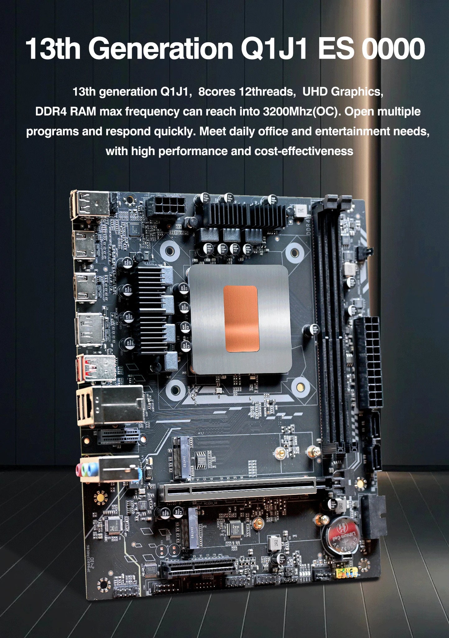DIY Gaming Computer Motherboard with Onboard CPU 13th Core Interpose Kit Q1J1 ES 0000 8C12T DDR4 RAM LGA115X Desktop PC.