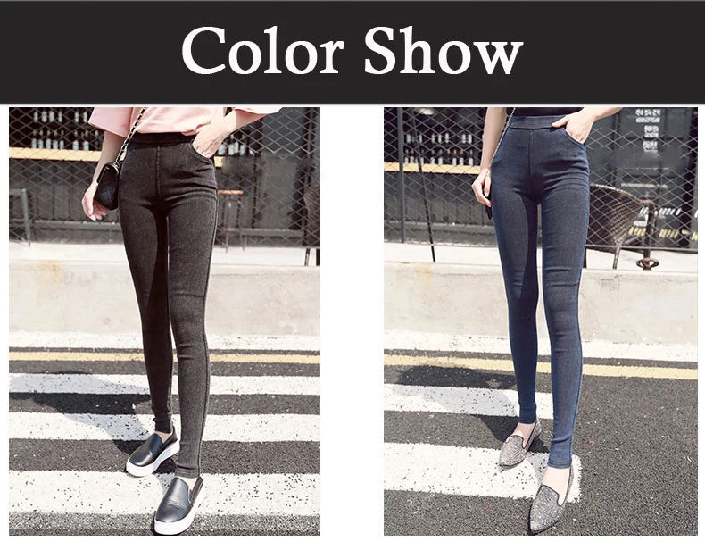 BIVIGAOS Fashion Women Basic Casual Slim Stretch Denim Jeans Leggings Pencil Pants Thin Skinny Jeggings Korean Womens Clothing.