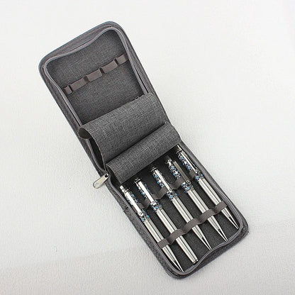 10/24/48 Slots Fountain Pen Case Pencil Case Pouch Bag Canvas Case Black, Gray