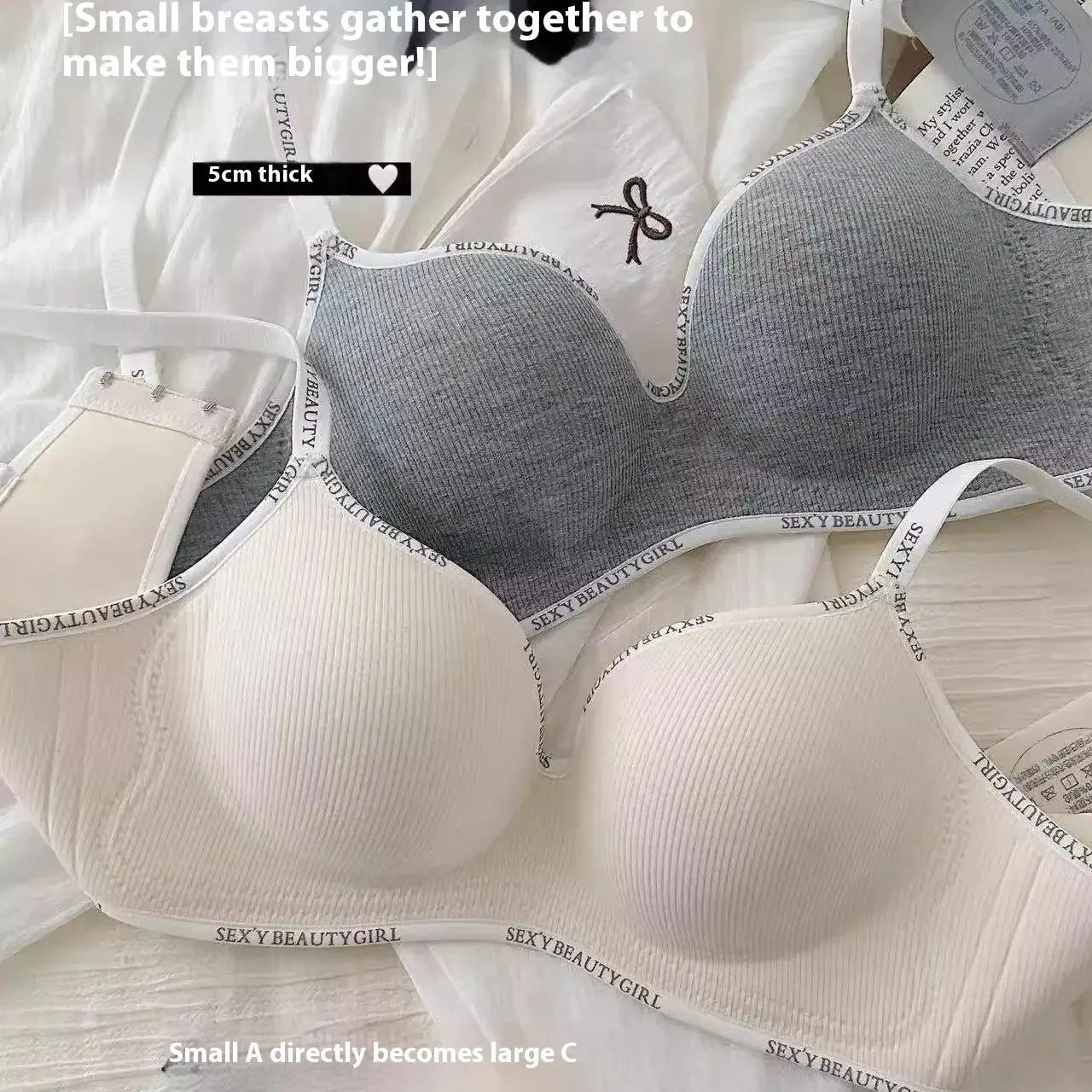 Wireless Push Up Bra for Small Chest - Seamless Anti-Sagging Invisible Bralette, Enhance Lift Comfort No Trace (Letter Design).