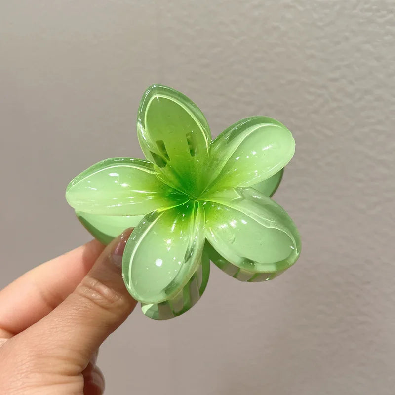 New Hawaiian Gradient Hair Clips Women Flower Hair Claws Shark Hairpins Vacation Beach Style Hairpins Hair Accessories.