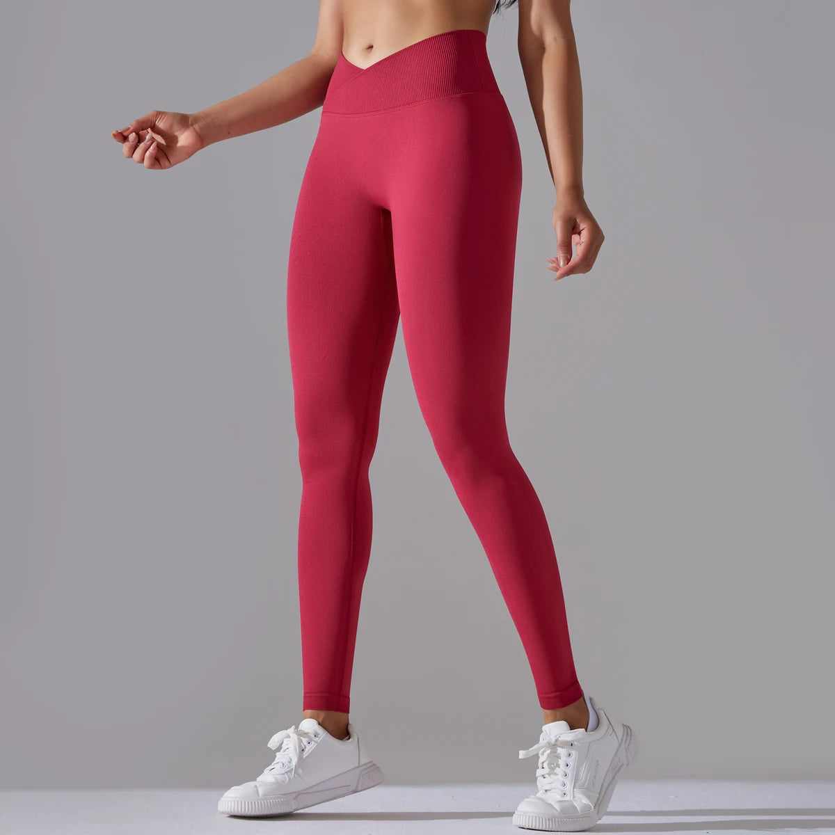 Crossover Waist Women Yoga Leggings Hips Lifting Gym Leggings Seamless Sport Pants High Waist Fitness Leggings Workout Running.