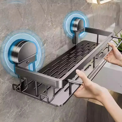 Saugnapf Badezimmer Regal Kein Bohren Wandmontage Shampoo Flasche Duschregal Toilette Lagerregal Aluminium Badezimmer Küche