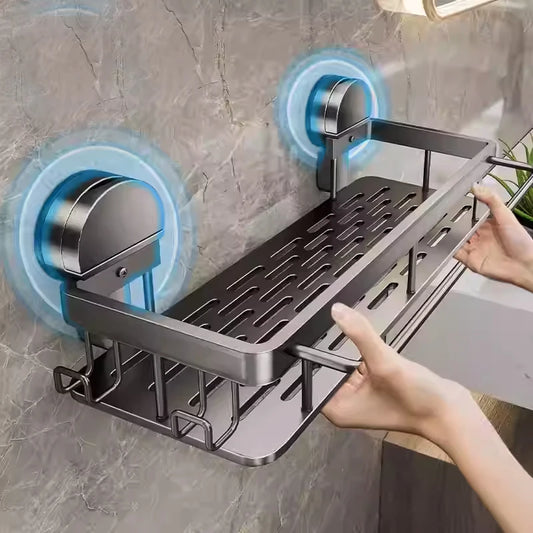 Saugnapf Badezimmer Regal Kein Bohren Wandmontage Shampoo Flasche Duschregal Toilette Lagerregal Aluminium Badezimmer Küche