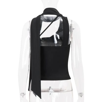 WhereMery Irregular Black Off Shoulder Tube Top Y2K Fashion Sleeveless Backless Tops Autumn New For 2025 High Street Women Vest.