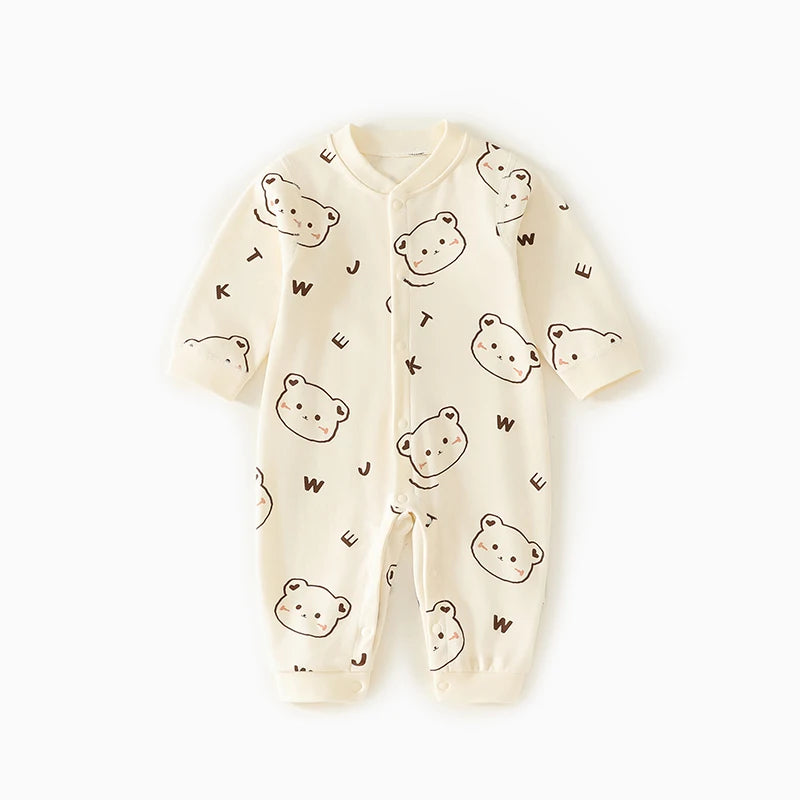 0-2Y Reine Baumwolle Langarm Neugeborenen Baby Strampler Haut-freundliche Einteilige Windel Overall Unterwäsche Infant Cartoon Homewear.