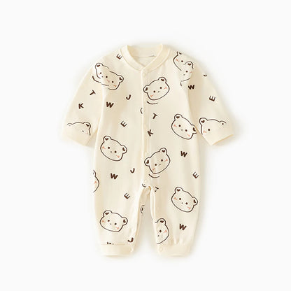 0-2Y Reine Baumwolle Langarm Neugeborenen Baby Strampler Haut-freundliche Einteilige Windel Overall Unterwäsche Infant Cartoon Homewear.