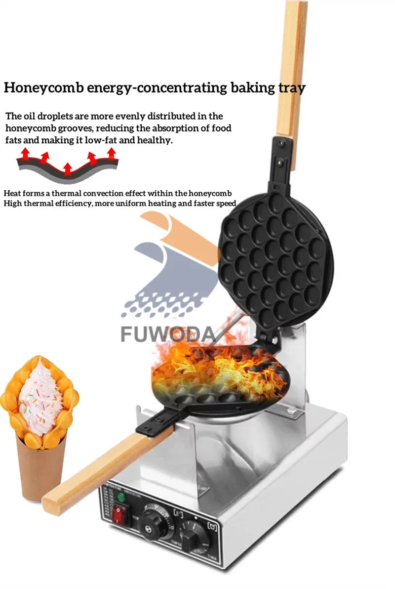 Commercial Egg Waffle Machine And Cooling Rack Egg Waffle Maker Household Waffle Making Machine Paired Cooling Rack.
