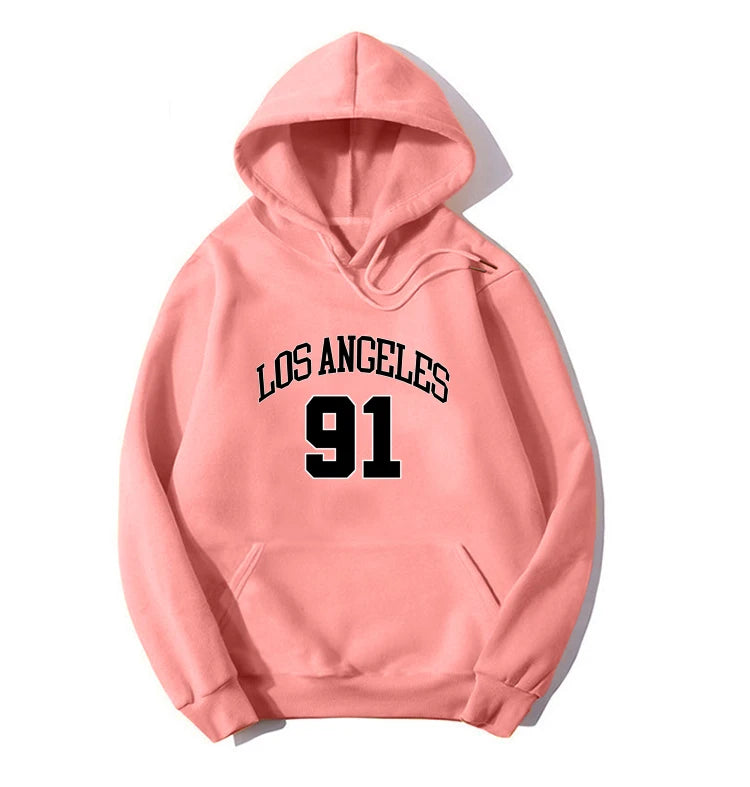 Blessyuki los angeles Brief gedruckt Hoodies Frauen 2023 Herbst Winter plus Größe lässig Vintage weibliche Sweatshirt Streetwear Top