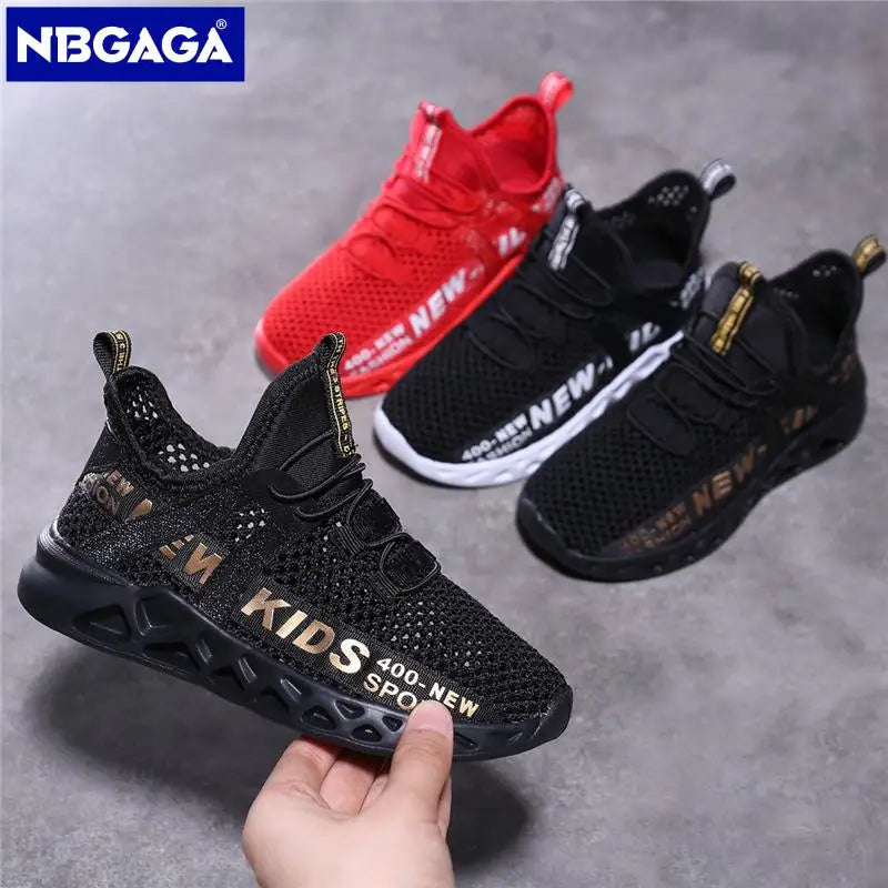 Single Net Children's Running Sneakers Breathable Lightweight Soft Non-slip Leisure Comfortable Walking Boys Girls Casual Shoes.