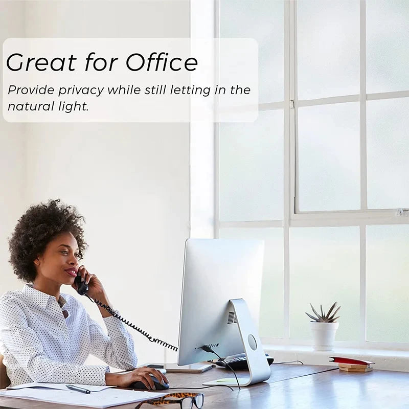 Frosted Anti Look Window Privacy Film Non Adhesive Static Cling Bathroom Shower Window Glass Sticker Sun Blocking Door Movie.