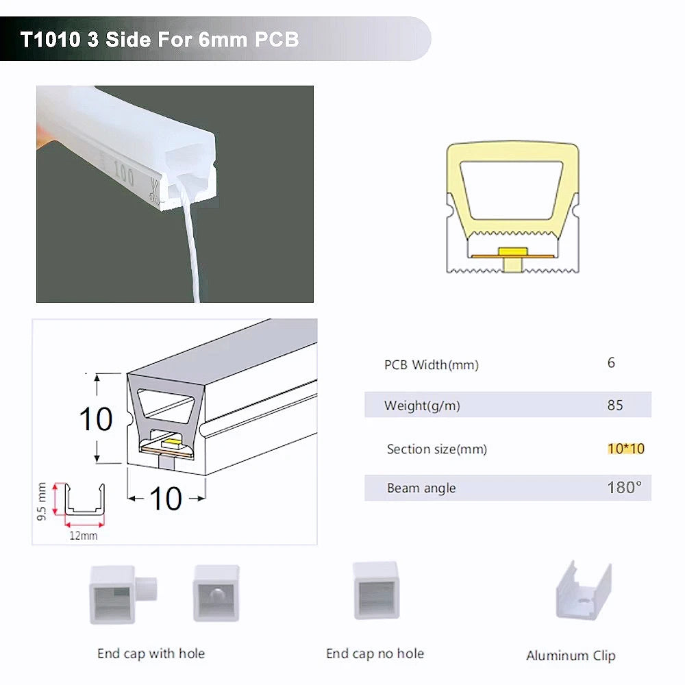 IP67 Waterproof Flexible LED Neon Silicone Light Tube for WS2812B WS2811 5050 RGB 5mm 8mm 10mm 12mm PCB Light Strip.