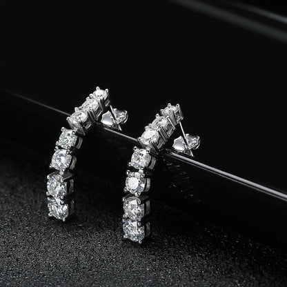 KNOBSPIN D VVS1 Moissanite Pandent Earrings for Woman Wedding Jewely with GRA s925 Sterling Sliver Plated 18k White Gold Earring.