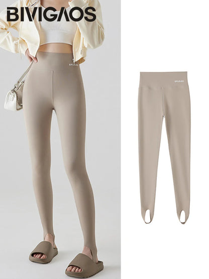 BIVIGAOS Skin-Touch Seamless Foot Pants Sharkskin Leggings Women Autumn New Fitness Sport Leggings Sexy Body Shape Shark Pants