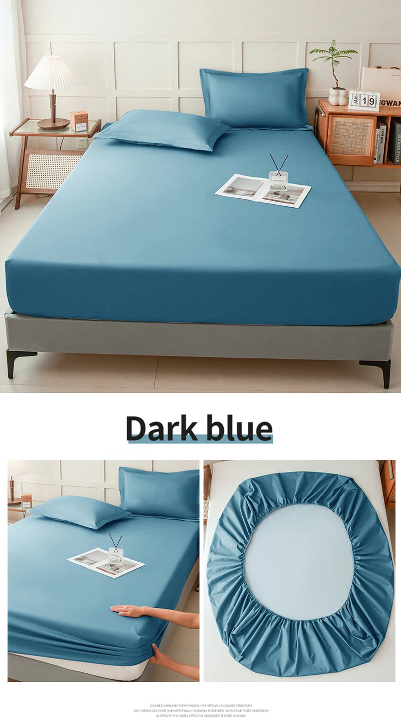 Waterproof Fitted Bed Sheet With 360 Elastic Band Mattress protector Cover Bedspreads for Single Double King Queen Size Bedsheet
