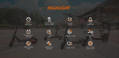 KuKirin G2 Pro Electric Scooter 600W Brushless Motor Adult E-Scooter 48V15.6AH Battery 9inch Rubber Vacuum Tires E-Scooter.