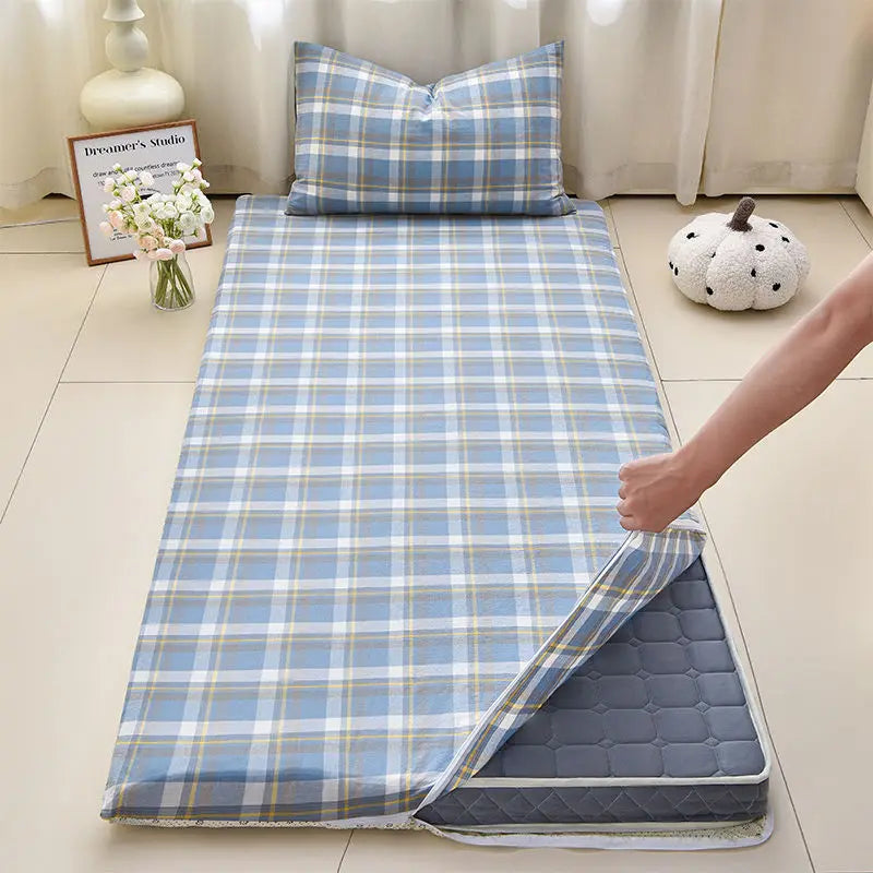 WOSTAR Geometric printed mattress protector cover with zipper fully enclosed single bed sheet pure cotton protection pad 90x190