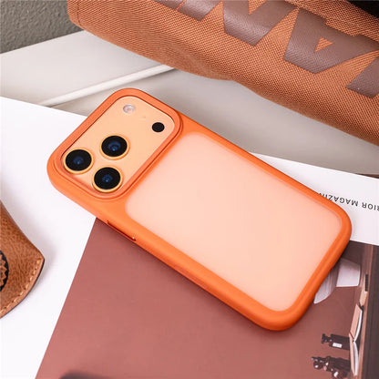 Active Touch Camera Button Matte Armor Case For iPhone 17 Air 16Pro 15 17Pro Max Translucent Hybrid Shockproof Hard Phone Cover.
