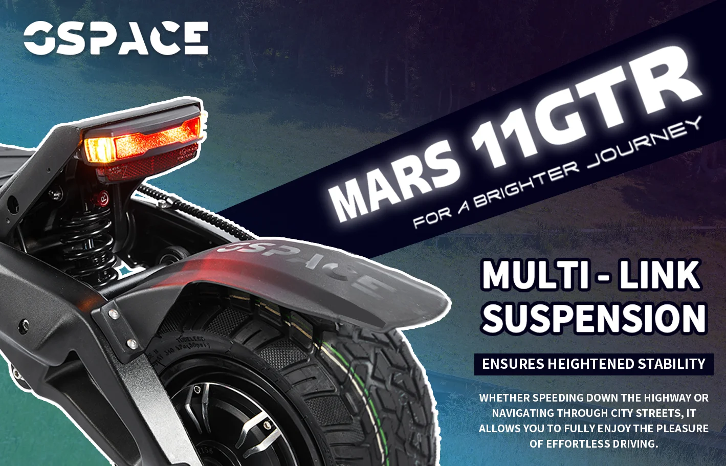 GSPACE MARS11 GTR Electric Scooter 2000*2W Motor 72V45Ah Battery Escooter  11 inch City tires E-Scooter.