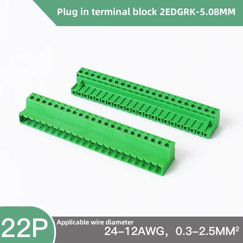 2EDGRK 5,08 mm Header Socket Plug-IN Terminal Blocks Schraubtyp PCB Male Connectors 2P -24P