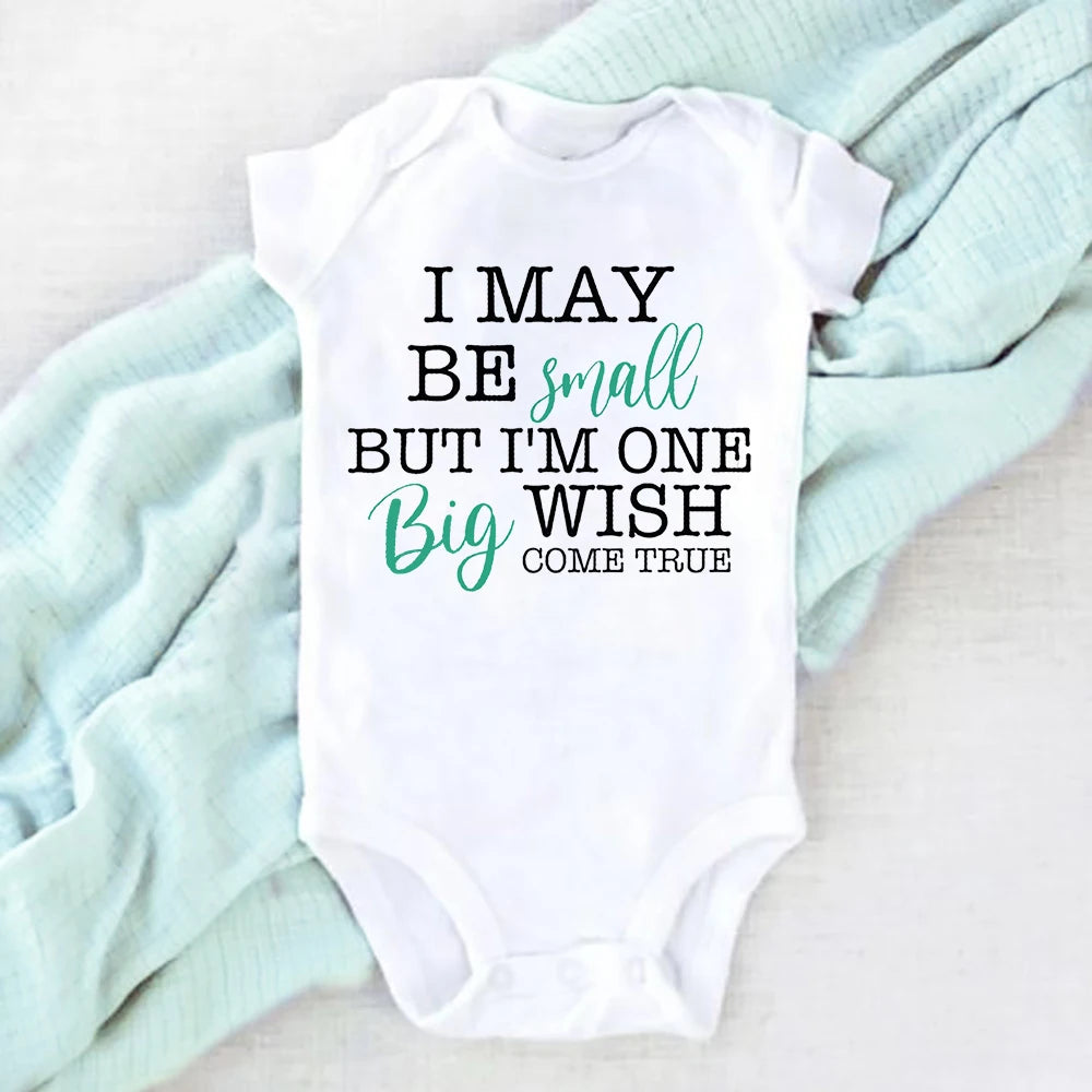 I May Be Amall But I'm One Big Wish Come Ture Baby Strampler Neugeborenen Body Kurzarm Overall IVF Success NICU Babykleidung.